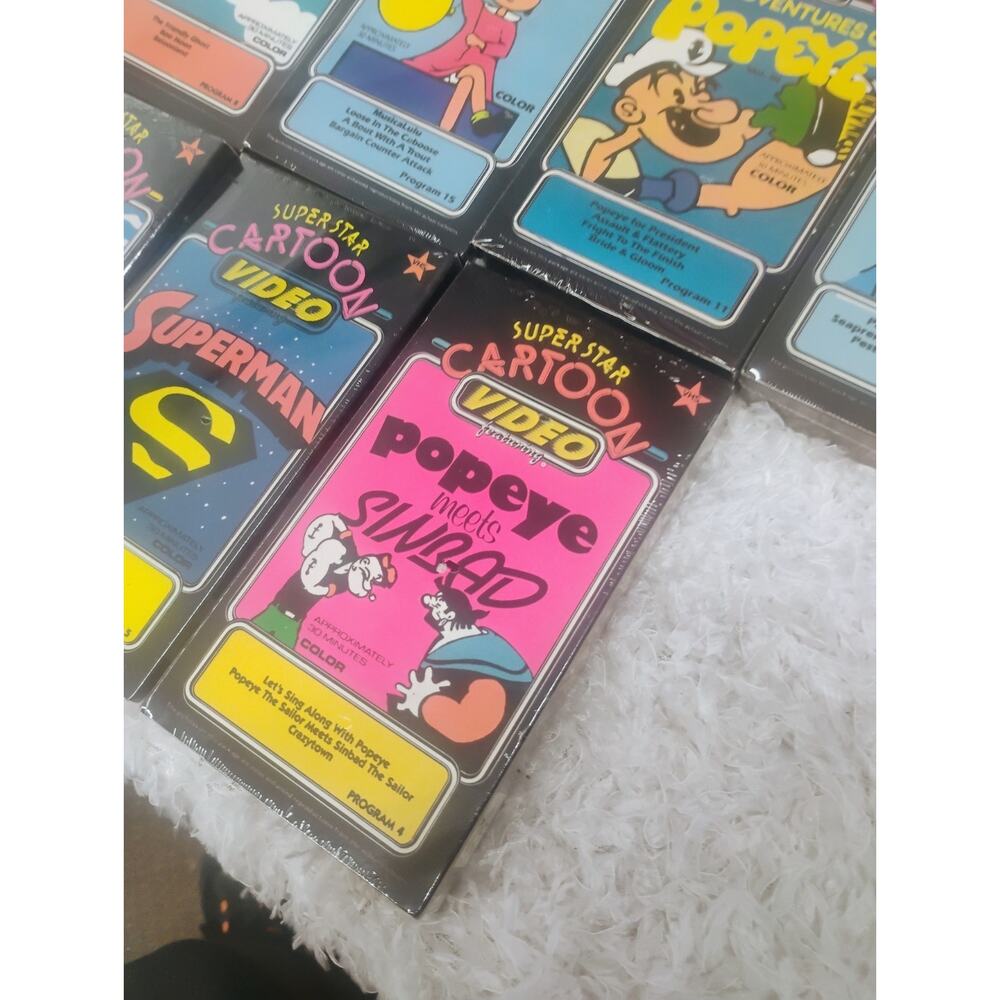 LOT 10 NEW SEALED Superstar Cartoon Video VHS Vintage Popeye Superman Bugs Bunny - Picture 4 of 15